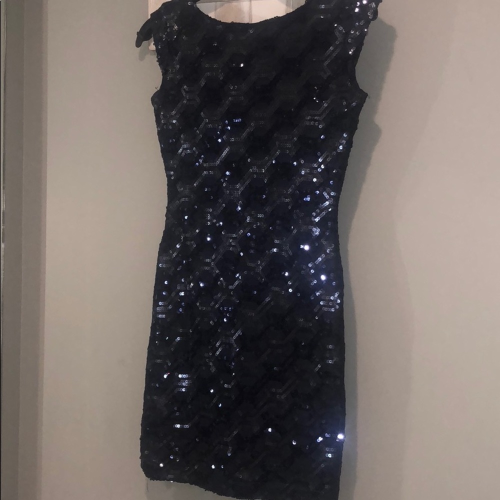 Navy Sequin Dress